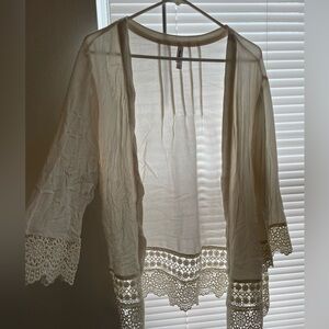 Xhilaration lace white cardigan size xl